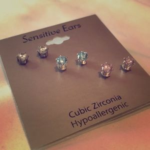Cubic zirconia post earrings